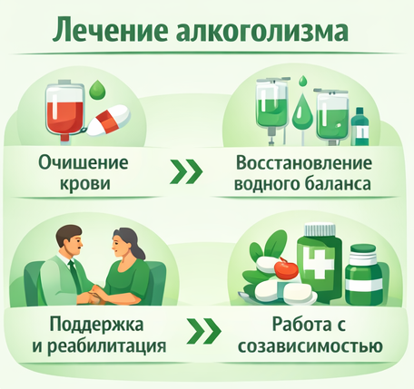 лечение алкоголизма в Барабинске этапы